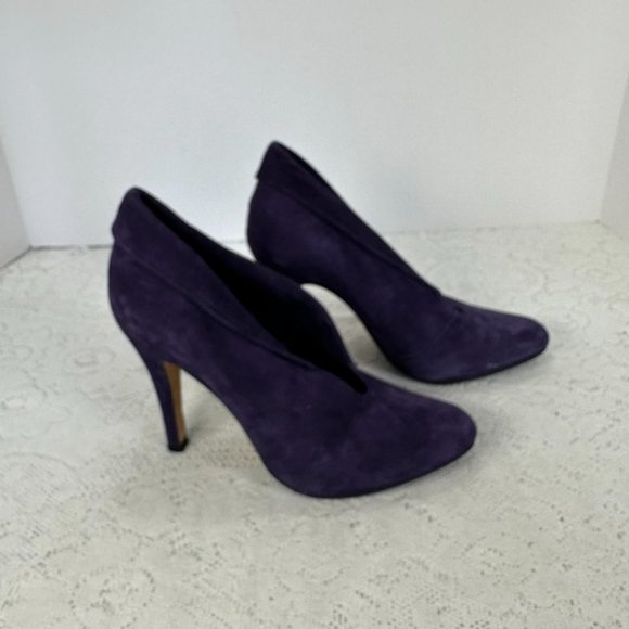 STEVEN MADDEN, Pumptie Dark Purple Suede Leather Heels, Ankle boots, Heels, 6M - Picture 3 of 10